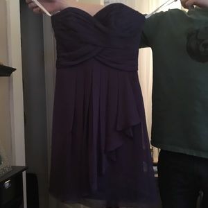 Purple strapless dress